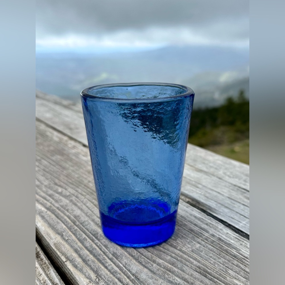 Fire and Light Blue Small Tumbler, 4.5 x 3.5” Item no longer in production